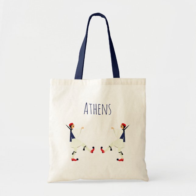 Tsolias (Evzones) with fustanella Athens souvenir Tote Bag (Front)