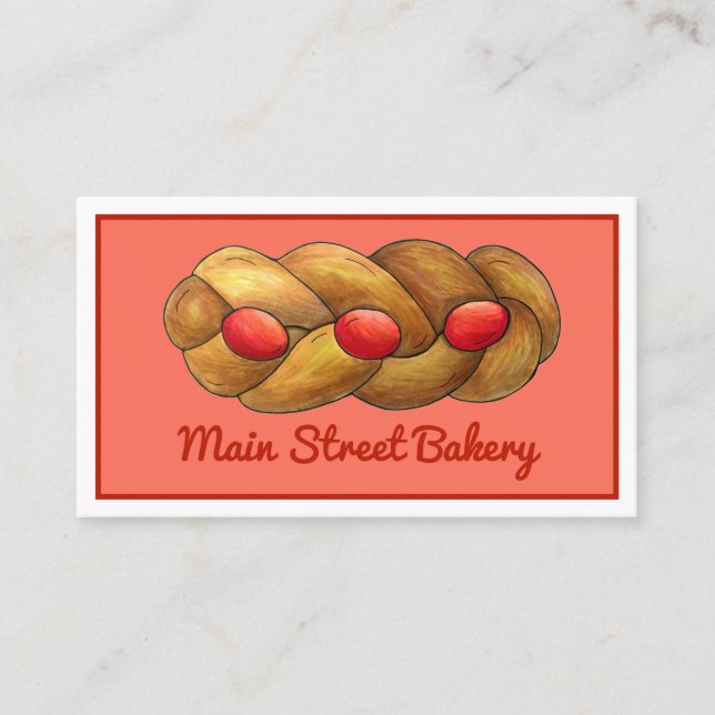 Tsoureki Greek Armenian Holiday Bread Bakery Business Card (Front)