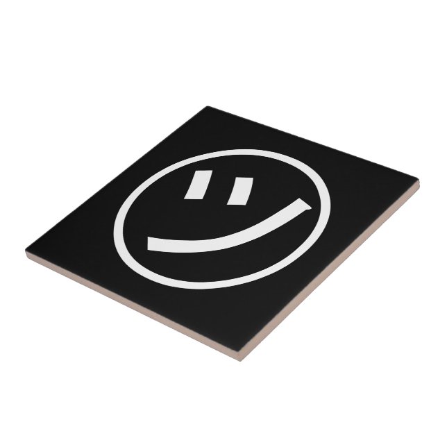 ㋡ Tsu Kana Katakana Smiling Emoji / Emoticon Ceramic Tile (Side)