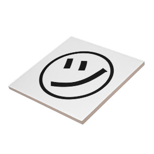 ㋡ Tsu Kana Katakana Smiling Emoji / Emoticon Ceramic Tile