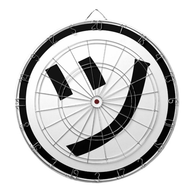 ㋡ Tsu Kana Katakana Smiling Emoji / Emoticon Dartboard (Front)