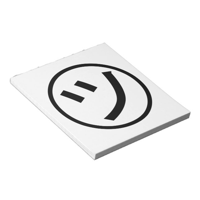 ㋡ Tsu Kana Katakana Smiling Emoji / Emoticon Notepad (Angled)