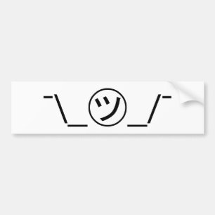 Tsu Kana Shrug Emoticon ¯\_㋡_/¯ Japanese Kaomoji Bumper Sticker