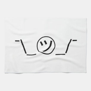 Tsu Kana Shrug Emoticon ¯\_㋡_/¯ Japanese Kaomoji Tea Towel
