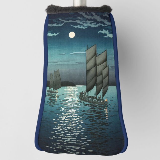 Tsuchiya Koitsu - Boats at Shinagawa, Night Golf Head Cover (Rotate 90)