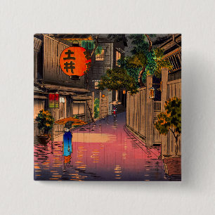 Tsuchiya Koitsu - Evening at Ushigome 15 Cm Square Badge