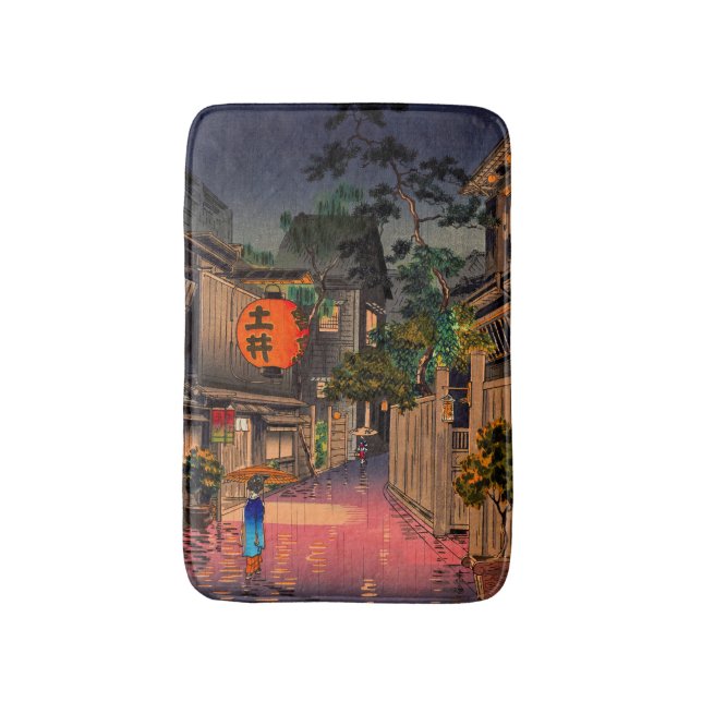 Tsuchiya Koitsu - Evening at Ushigome Bath Mat (Front Vertical)