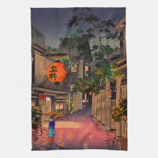 Tsuchiya Koitsu - Evening at Ushigome Tea Towel