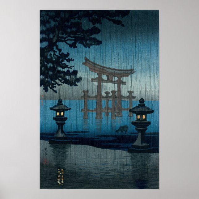 Tsuchiya Koitsu - Miyajima in the Rain Poster (Front)