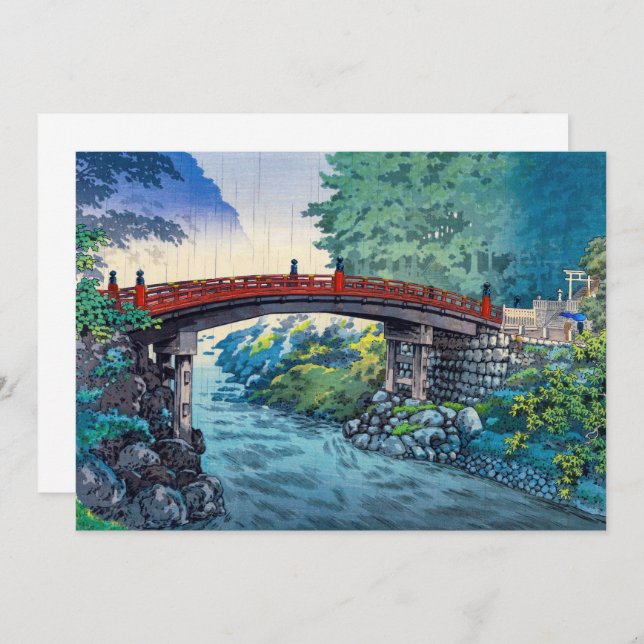 Tsuchiya Koitsu - Sacred Bridge at Nikko Thank You Card (Front/Back)