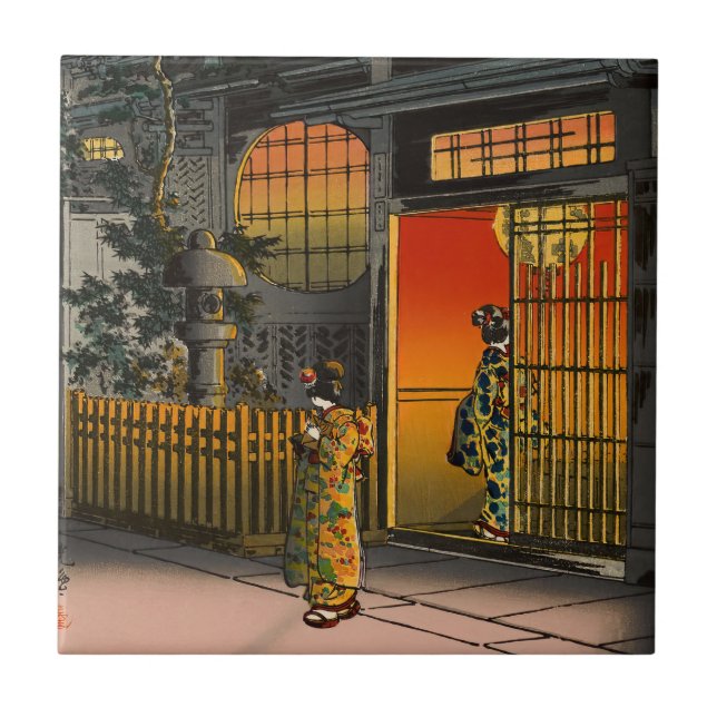 Tsuchiya Koitsu - Side Street Araki in Yotsuya Ceramic Tile (Front)