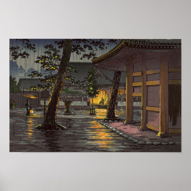 Tsuchiya Koitsu Sketches Takanawa Sengakuji Temple Poster (Front)