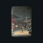 Tsuchiya Koitsu - Snow at Nezu Shrine Bath Mat<br><div class="desc">Snow at Nezu Shrine / Woman in Snow - Tsuchiya Koitsu,  Woodblock colour print,  1934</div>