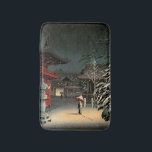 Tsuchiya Koitsu - Snow at Nezu Shrine Bath Mat<br><div class="desc">Snow at Nezu Shrine / Woman in Snow - Tsuchiya Koitsu,  Woodblock colour print,  1934</div>