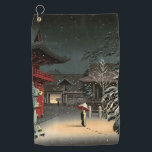 Tsuchiya Koitsu - Snow at Nezu Shrine Golf Towel<br><div class="desc">Snow at Nezu Shrine / Woman in Snow - Tsuchiya Koitsu,  Woodblock colour print,  1934</div>