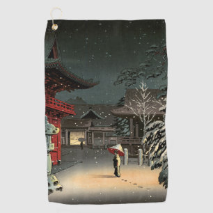 Tsuchiya Koitsu - Snow at Nezu Shrine Golf Towel