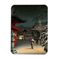 Tsuchiya Koitsu - Snow at Nezu Shrine