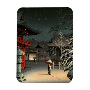 Tsuchiya Koitsu - Snow at Nezu Shrine Magnet