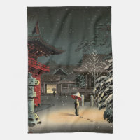 Tsuchiya Koitsu - Snow at Nezu Shrine