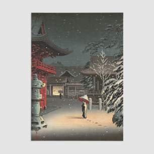 Tsuchiya Koitsu - Snow at Nezu Shrine Tissue Paper