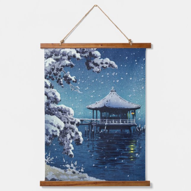 Tsuchiya Koitsu - Snow on the Ukimido at Katada Hanging Tapestry (Front)
