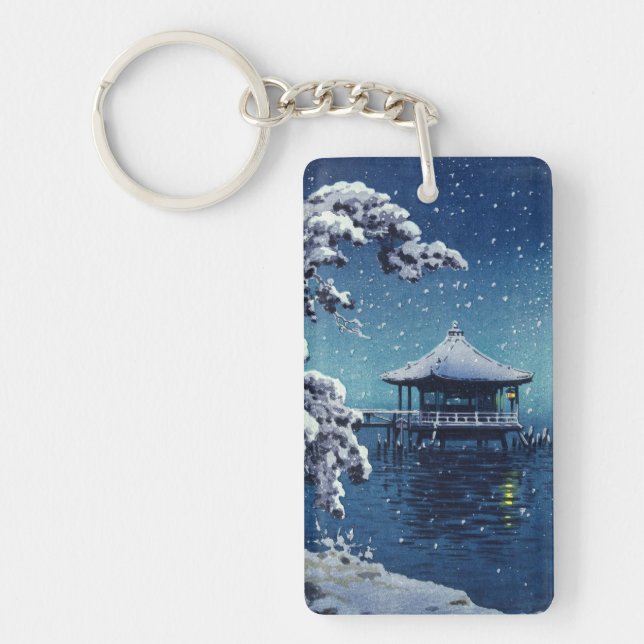 Tsuchiya Koitsu - Snow on the Ukimido at Katada Key Ring (Front)