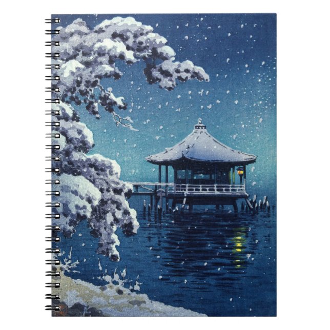 Tsuchiya Koitsu - Snow on the Ukimido at Katada Notebook (Front)