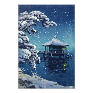 Tsuchiya Koitsu - Snow on the Ukimido at Katada Photo Print