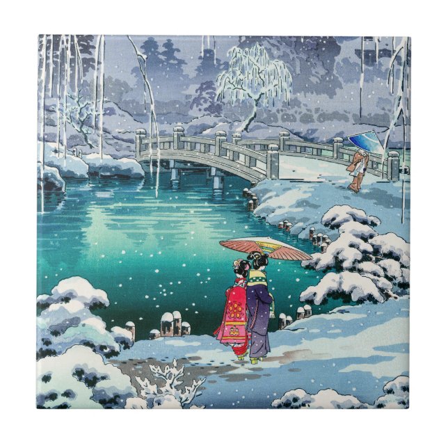 Tsuchiya Koitsu - Spring Snow at Maruyama Ceramic Tile (Front)