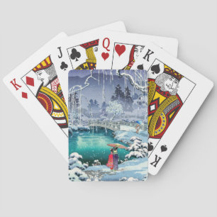 Tsuchiya Koitsu - Spring Snow at Maruyama Playing Cards