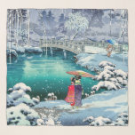 Tsuchiya Koitsu - Spring Snow at Maruyama Scarf<br><div class="desc">Spring Snow at Maruyama,  Kyoto (Haru no yuki,  Kyoto Maruyama) - Tsuchiya Koitsu,  Woodblock colour print,  1936</div>