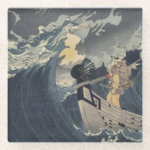 Tsukioka Yoshitoshi - Benkei Against A Full Moon Glass Coaster