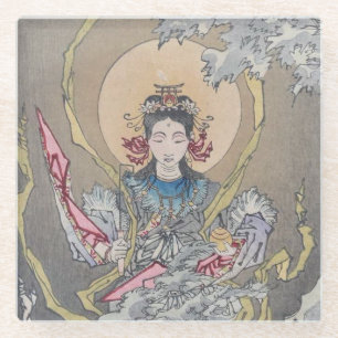 Tsukioka Yoshitoshi's Goddess in the Sea Glass Coaster
