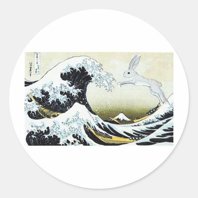 TSUNAMI BUNNY CLASSIC ROUND STICKER (Front)