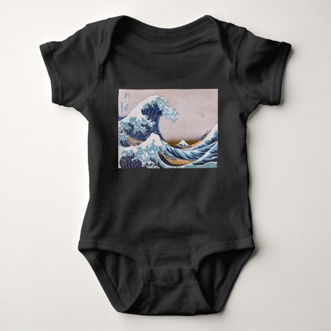 Tsunami Great Wave off Kanagawa Japan by Hokusai Baby Bodysuit (Front)