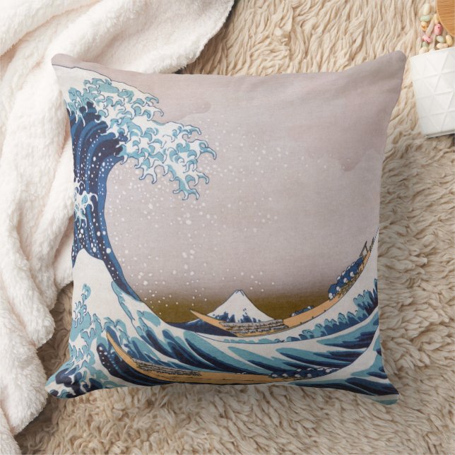 Tsunami Great Wave off Kanagawa Japan by Hokusai Cushion (Blanket)