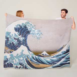 Tsunami Great Wave off Kanagawa Japan by Hokusai Fleece Blanket