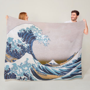 Tsunami Great Wave off Kanagawa Japan by Hokusai Fleece Blanket