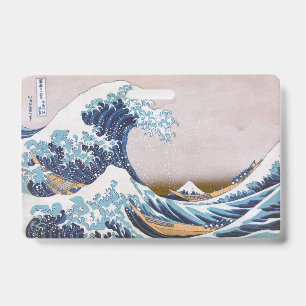 Tsunami Great Wave off Kanagawa Japan by Hokusai ID Badge