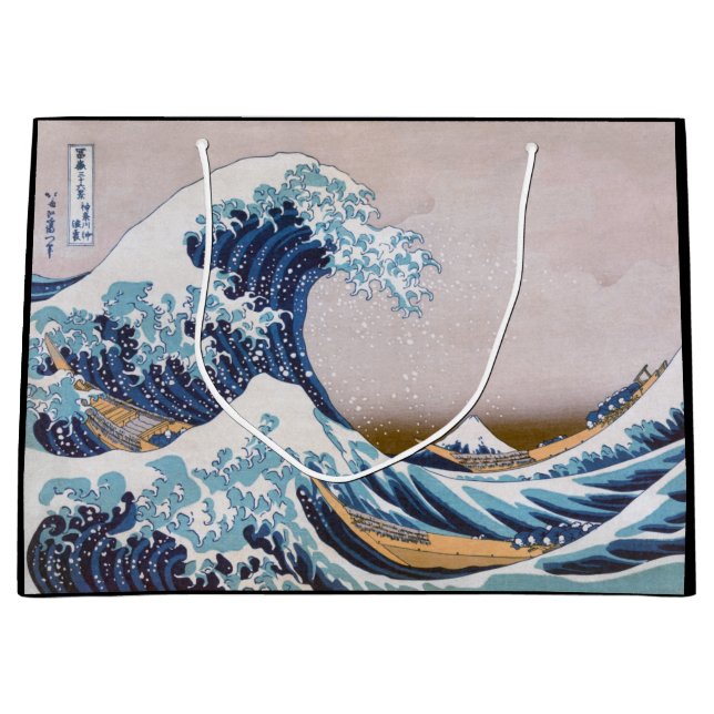 Tsunami Great Wave off Kanagawa Japan by Hokusai Large Gift Bag (Front)