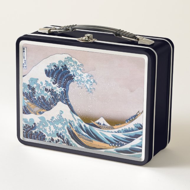 Tsunami Great Wave off Kanagawa Japan by Hokusai Metal Lunch Box (Front)