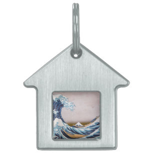 Tsunami Great Wave off Kanagawa Japan by Hokusai Pet ID Tag
