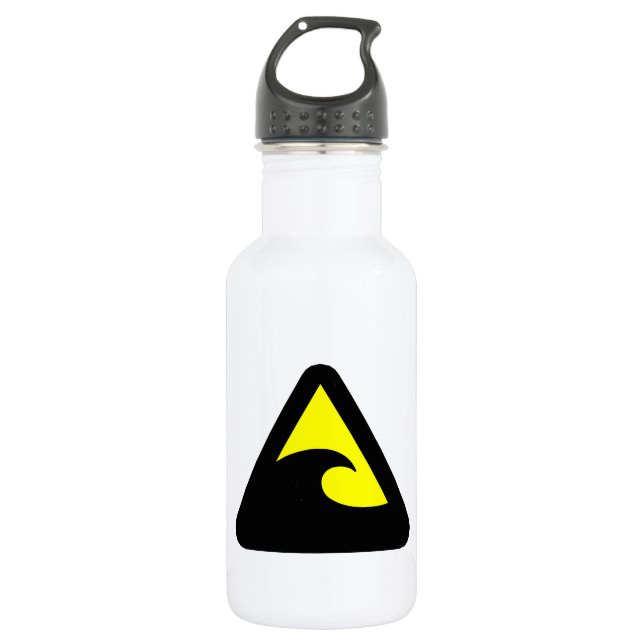 Tsunami Hazard Sign 532 Ml Water Bottle (Front)