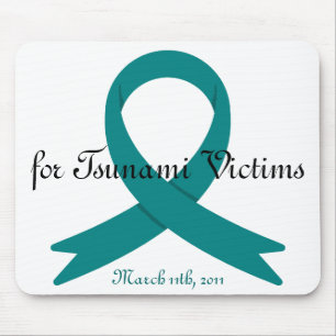 Tsunami Victims awareness ribbon Mouse Pad