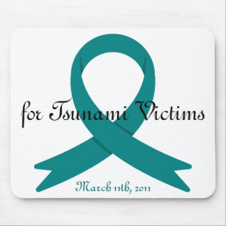 Tsunami Victims awareness ribbon Mouse Pad
