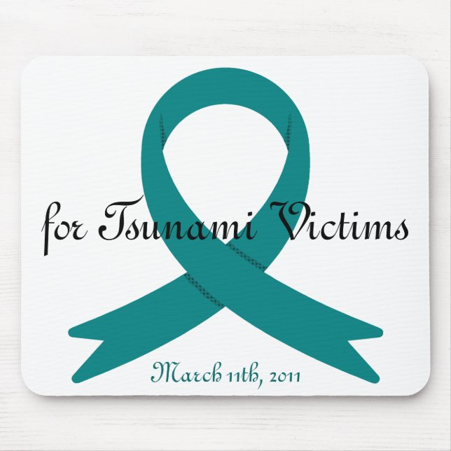 Tsunami Victims awareness ribbon Mouse Pad (Front)