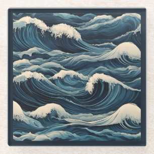 Tsunami Waves Glass Coaster