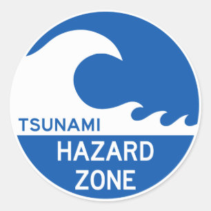 Tsunami Zone Classic Round Sticker
