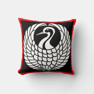 Tsuru Crane square pillow