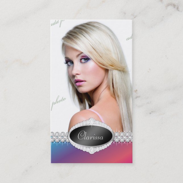 TT-Diamond Bliss Colour Beauty Pageant Photo Card (Front)